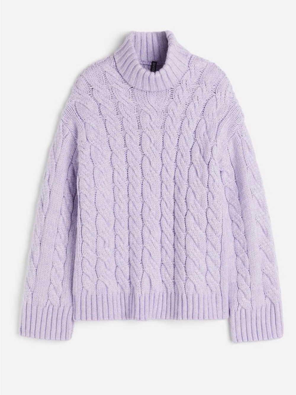 H&M Lavender Cable Knit Turtleneck Sweater